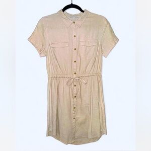 Love Tree Cream Button down Mini Dress